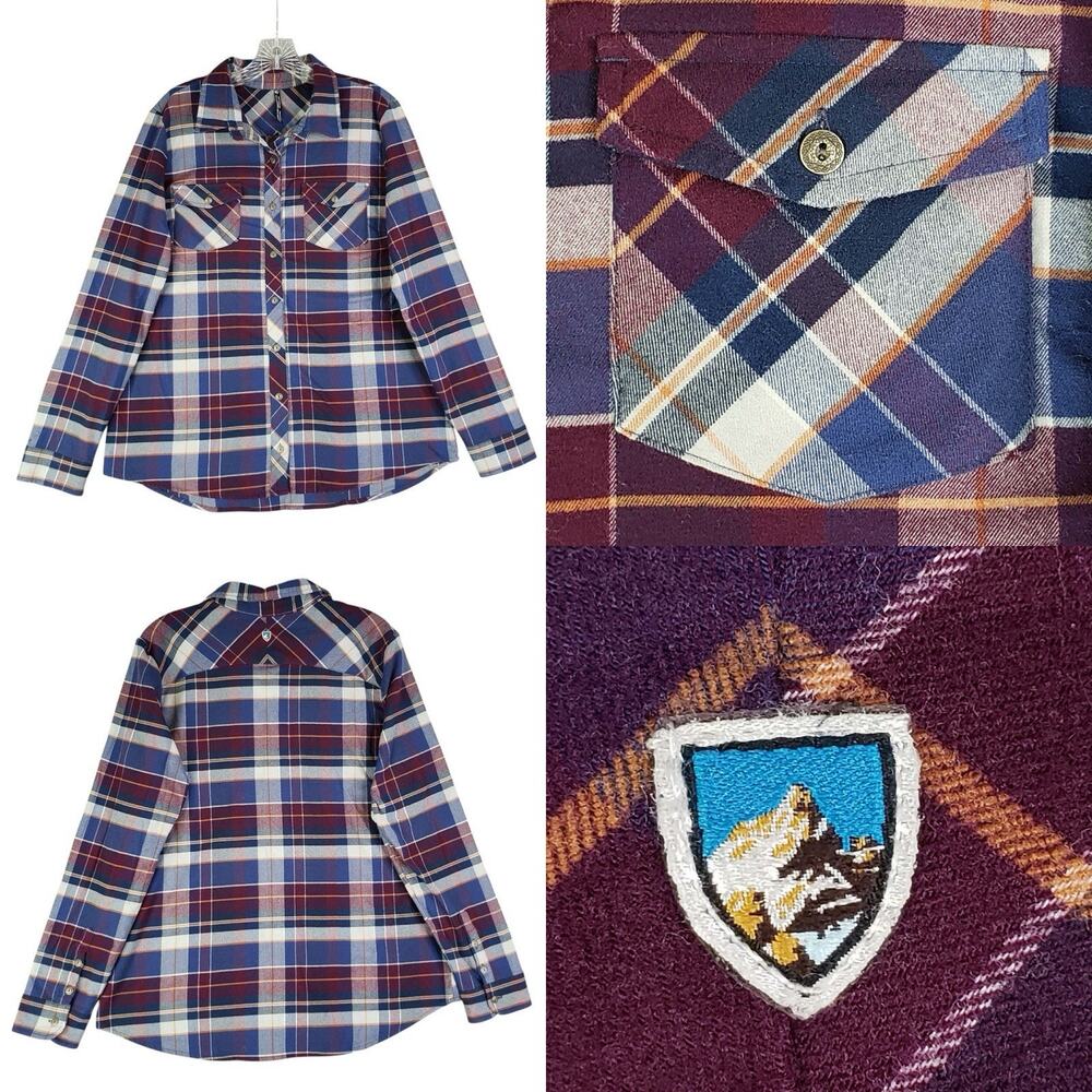 Kuhl Shirt Women’s Size Large L Plaid Greta Flannel Button Down Multicolor